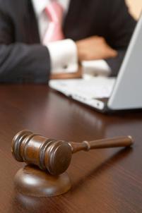 Gavel by laptop
