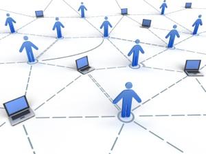 Concept image of people connecting via the internet