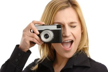 Taking a photo to share on Flickr