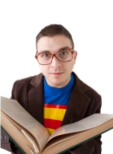 Man referring to dictionary for stress management definition