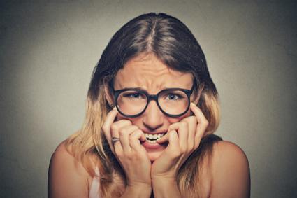 Stressed anxious woman