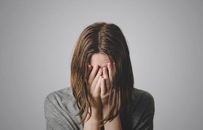 tearful young woman