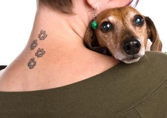 Dog paw print tattoo