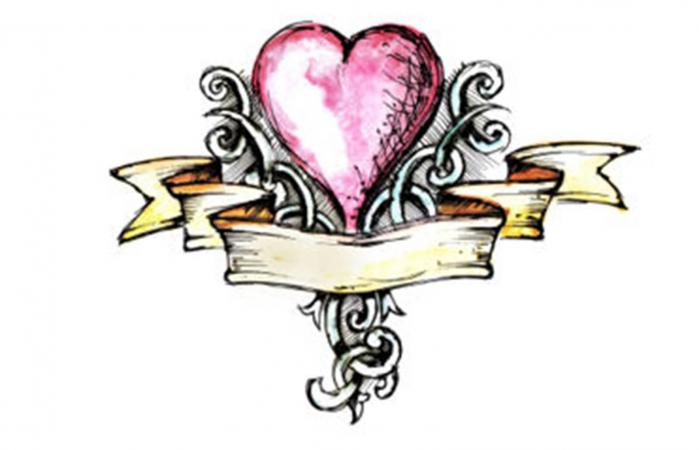 Heart with Celtic spirals tattoo