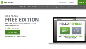 H&R Block's Free File Website