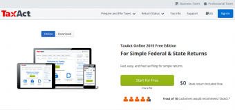 TaxACT Free File website