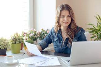 woman working from home