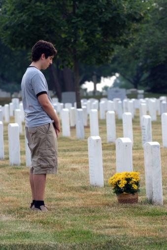 Teenager mourning a love one