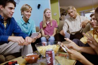 teens playing board games