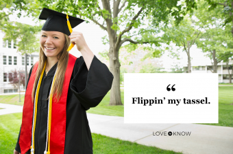 Young woman flipping her graduation tassel