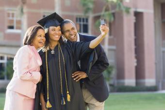 New graduate taking photo 