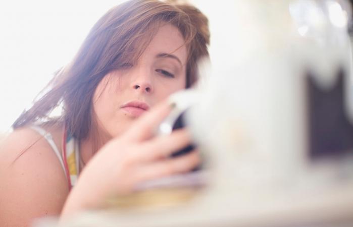 teen looking groggy in the morning