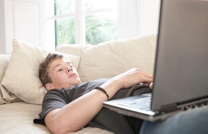 Teenage boy searching for a job