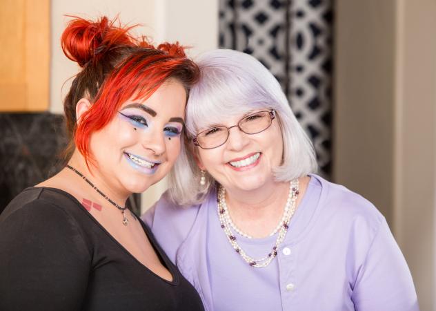 goth teen and her mother