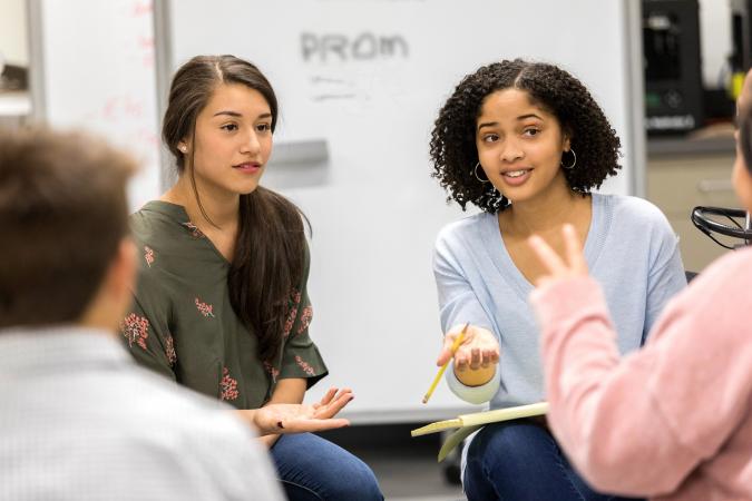 teens in prom planning meeting