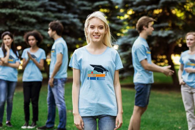 Teens wearing t-shirts class of 2020