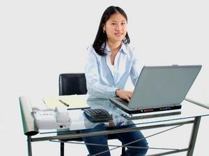 Girl at computer