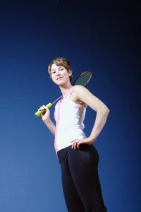 Teen with tennis racket