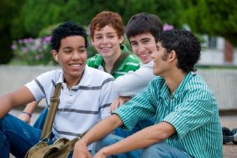 teens laughing