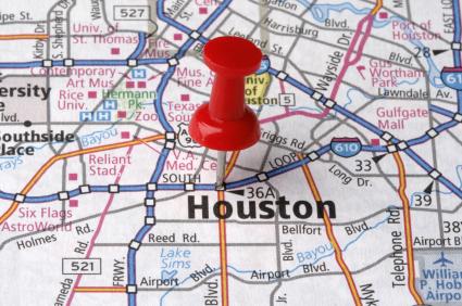 Houston on a map