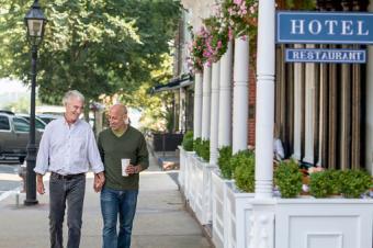 Couple strolling Sag Harbor