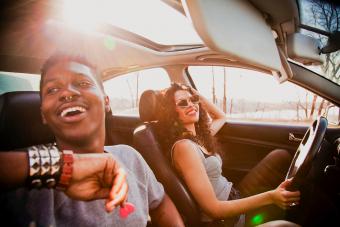 Car on road trip