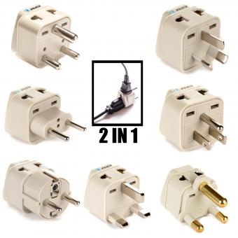 OREI Universal 2 in 1 Plug Adapter 7 Piece Set for All Countries in the World