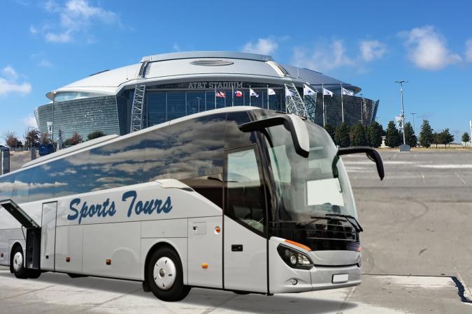 Dallas Cowboys Stadium and tour bus