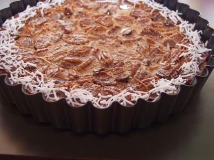 Pecan pie with coconut.