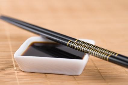 Nama shoyu with chopsticks