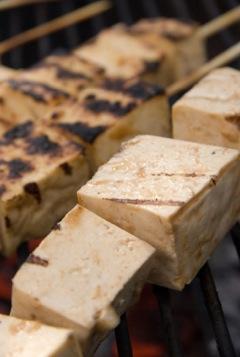 Tofu kebabs.