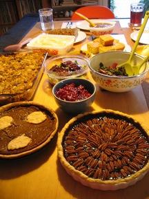 Vegan Thanksgiving spread.