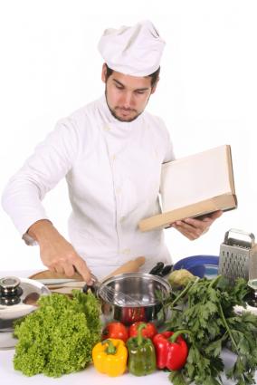 Chef preparing vegetarina meal