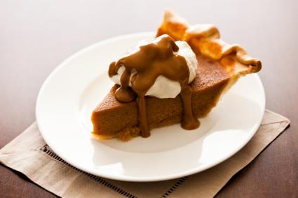 Biscoff pumpkin pie with whipped cream.