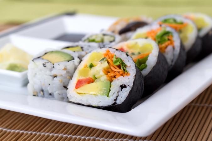 vegetarian sushi plate