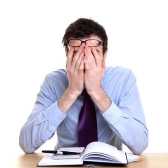 Stressed man at work
