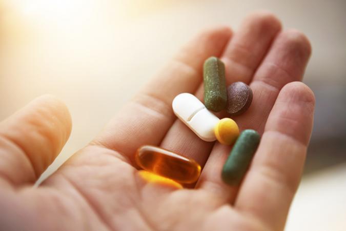 handful of vitamins