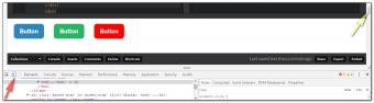Screenshot of using Inspect Element to view responsive buttons.