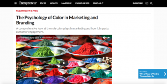 Screen shot of an Entrepreneur article