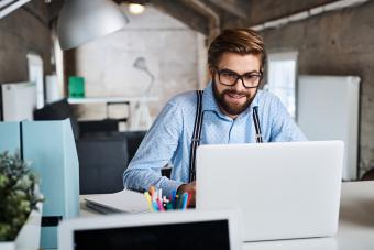 designer working on laptop