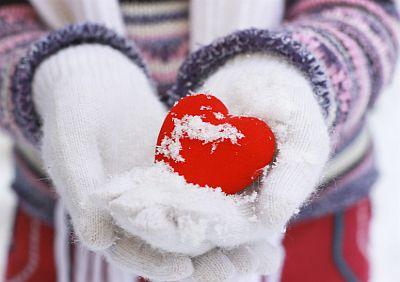 a heart in gloves