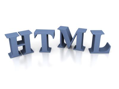 The letters HTML in 3d