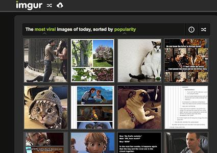 Screen shot of imgur.com home page