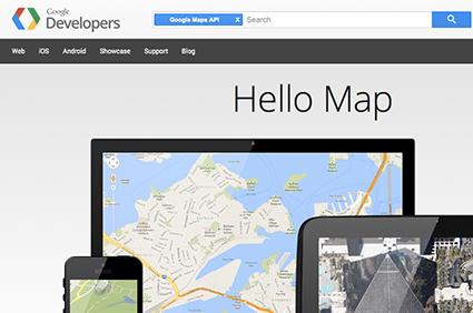 Screenshot of Google's Maps Geolocation API Website