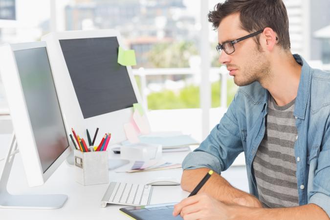 designer with tablet