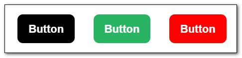 Three buttons created with HTML and CSS3. The first button is in hover state where the background changes to black.