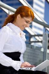 Woman working on her website design