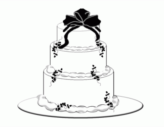 black and white cake clip art