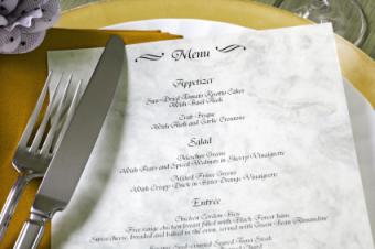 dinner menu