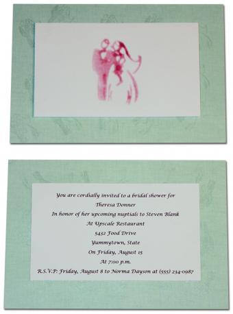 stamped bridal shower invitation